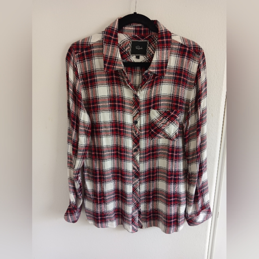 Red and White Plaid Women's Shirt